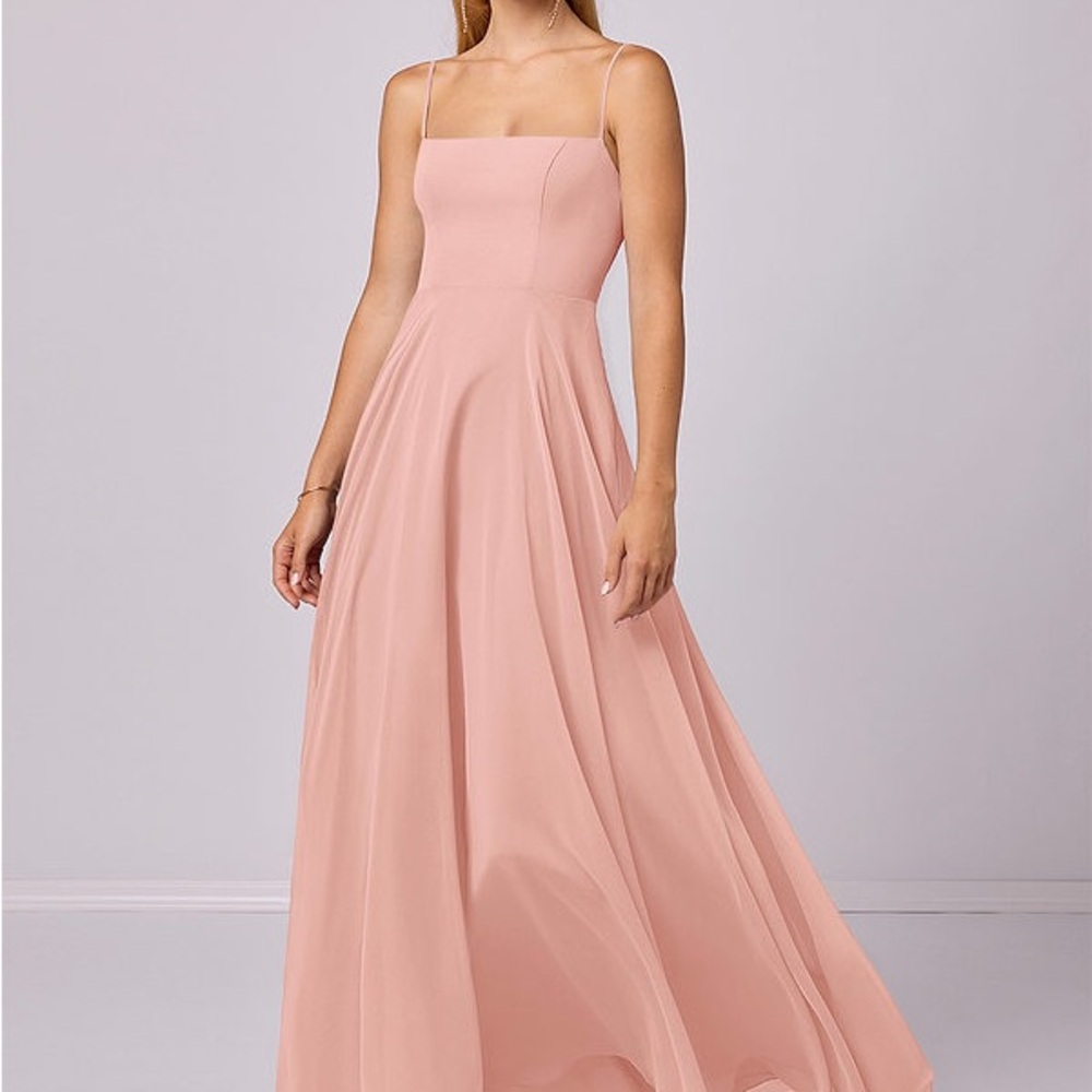 Azazie Rosette A-Line Dress